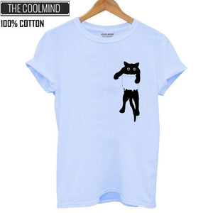 cat print women T shirt