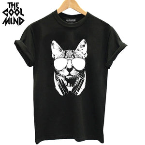 cat print women T shirt