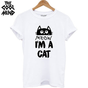 cat print women T shirt