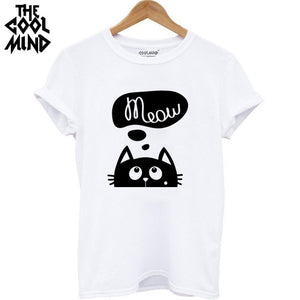 cat print women T shirt