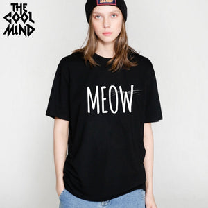 cat print women T shirt