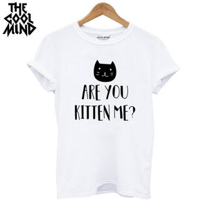 cat print women T shirt