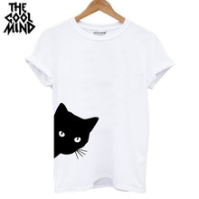 Load image into Gallery viewer, cat print women T shirt