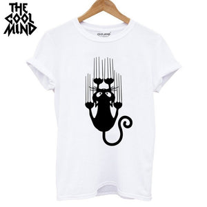 cat print women T shirt