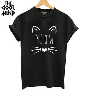 cat print women T shirt