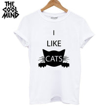 Load image into Gallery viewer, cat print women T shirt