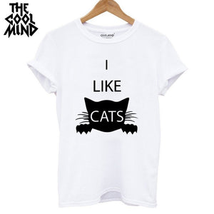 cat print women T shirt