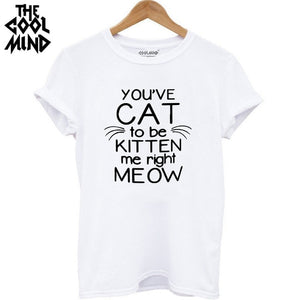 cat print women T shirt