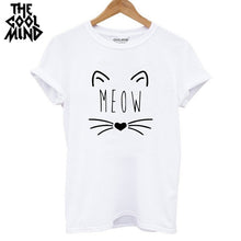 Load image into Gallery viewer, cat print women T shirt