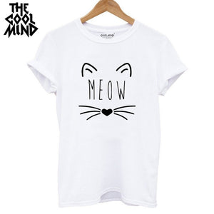 cat print women T shirt