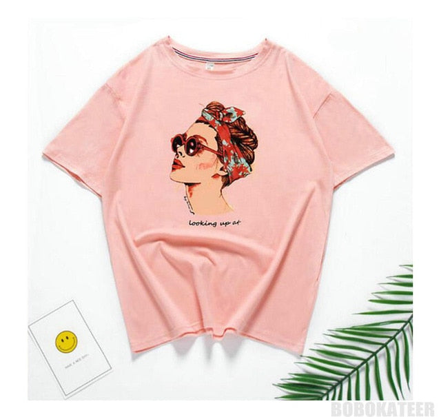 Harajuku White T shirt Women