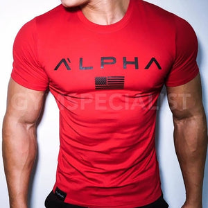 Red Black Men T-shirt Short Sleeves