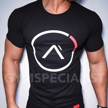 Load image into Gallery viewer, Red Black Men T-shirt Short Sleeves